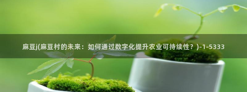 青草社区麻豆：麻豆j(麻豆村的未来：如何通过数字化提升农业可持续性？)